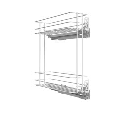 Výsuvný dvoupoličkový koš boční Cargo PRO, pravý, bílý