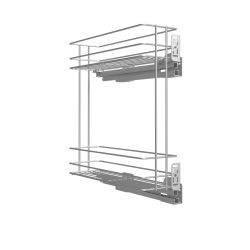 Výsuvný dvoupoličkový koš boční Cargo PRO, pravý, stříbrný