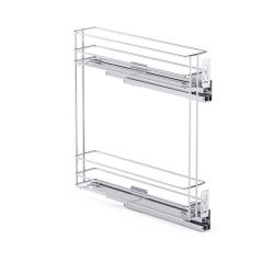 Výsuvný dvoupoličkový koš boční Cargo PRO, pravý, stříbrný