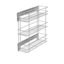 Výsuvný třípoličkový koš boční Cargo, stříbrný