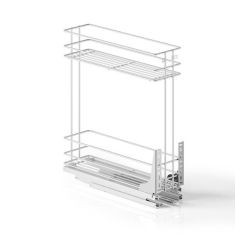 Výsuvný dvoupoličkový koš spodní Cargo PRO, stříbrný