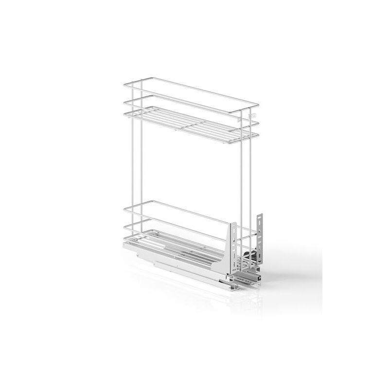 Výsuvný dvoupoličkový koš spodní Cargo PRO, stříbrný