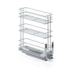 Výsuvný třípolicový koš spodní Cargo PRO, stříbrný