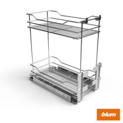 Výsuvný dvoupoličkový koš spodní Cargo Prestige, stříbrný