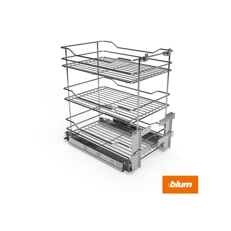 Výsuvný třípoličkový koš spodní Cargo Prestige, chrom