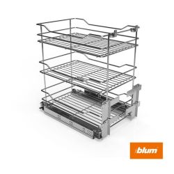 Výsuvný třípoličkový koš spodní Cargo Prestige, stříbrný