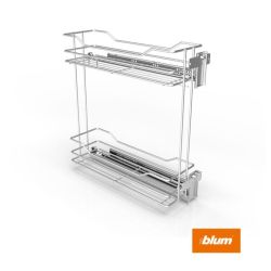 Výsuvný dvoupoličkový koš spodní Cargo Prestige, pravý, stříbrný