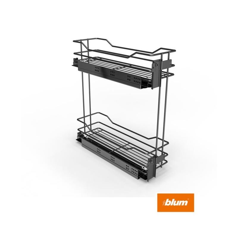 Výsuvný dvoupoličkový koš spodní Cargo Prestige, levý, antracit