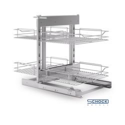 Rohový výsuvný koš Magic Corner komfort (P/L), stříbrný