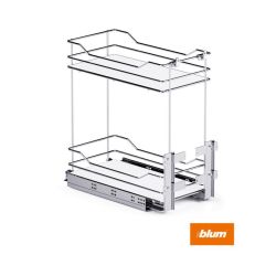 Výsuvný dvoupoličkový koš spodní Cargo Prestige plné dno, chrom