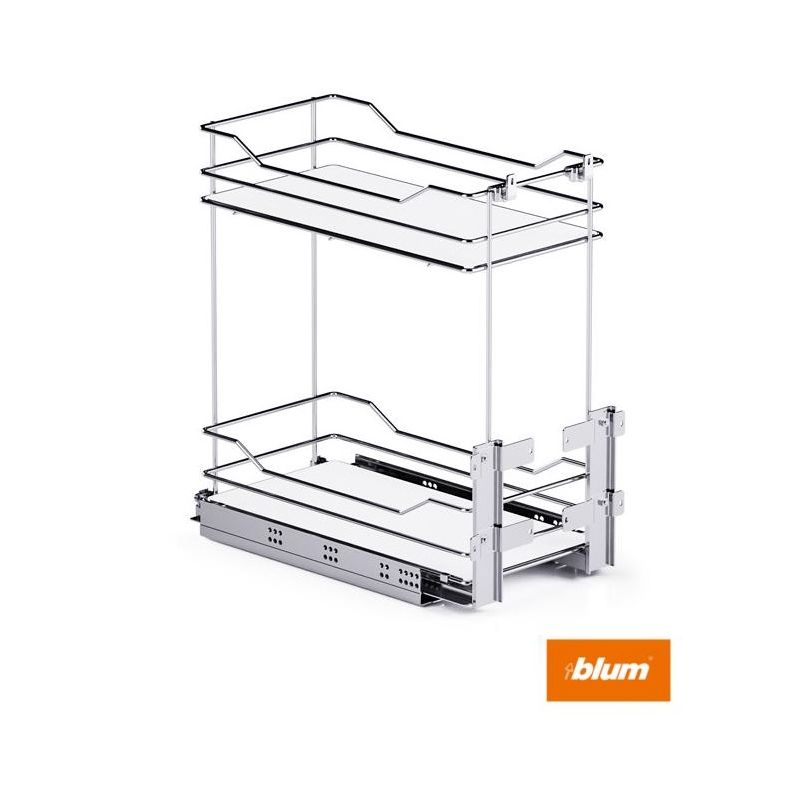 Výsuvný dvoupoličkový koš spodní Cargo Prestige plné dno, chrom