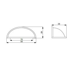úchytka mušle Loka RX XR20, patinovaný cín
