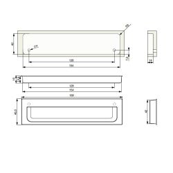 zápustná úchytka Lega XZ11, antracit matný