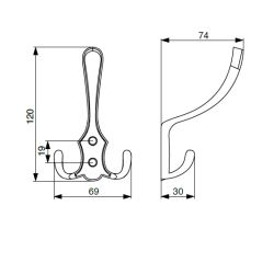 věšák Lugo L RX XV04, patinovaná zlatá