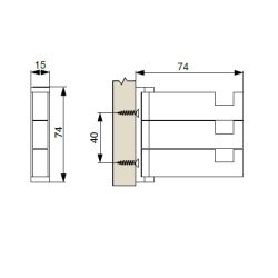 tříramenný věšák Morida XV38, matný nikl