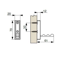 výklopný věšák Vanaza XV44, broušený nikl