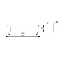 madlo Nogia XH18, matný chrom/ eloxovaný hliník