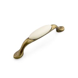 porcelánová úchytka Memories, starozlatá/ hladký porcelán