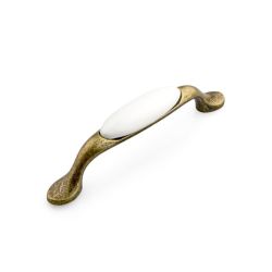 porcelánová úchytka Memories, starozlatá/ hladký porcelán