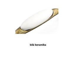 porcelánová úchytka Memories, starozlatá/ hladký porcelán