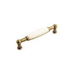 porcelánová úchytka Garden, starozlatá/ hladký porcelán