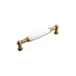 porcelánová úchytka Garden, starozlatá/ popraskaný porcelán