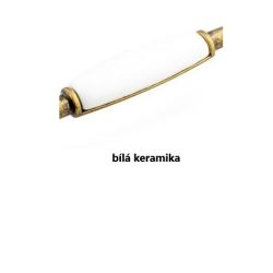 porcelánový knopek Gardemem, starozlatá/ hnědý kvítek