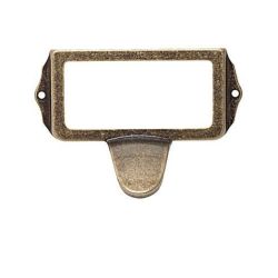 Nábytková úchytka rám pro popisy Piu, staromosaz