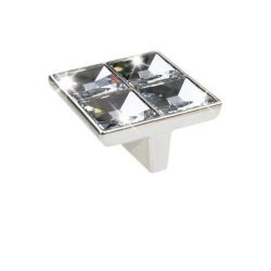 knopek Swarovski Luxus L, lesklý nikl