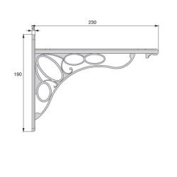 Policová podpěra Liberty, mosaz antik
