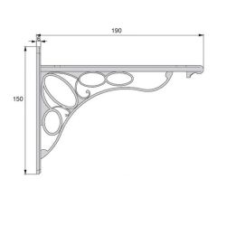 Policová podpěra Liberty, mosaz antik