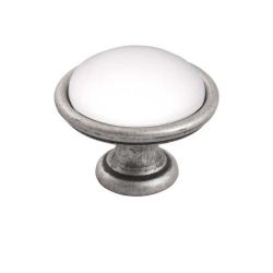 keramický knopek Brando, průměr 40 mm, starostříbro