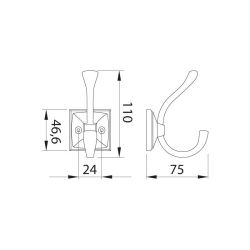 věšák Nagu, starozlatá