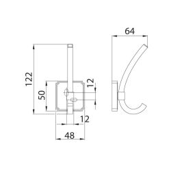 věšák Roku, matný chrom