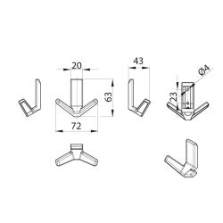 věšák Noma, matný nikl