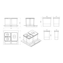Vestavěný Sorter MEXI WS-500/60, 1x15L+2x7 L