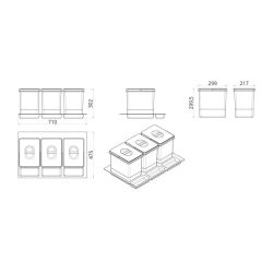 Vestavěný Sorter MEXI WS-500/80, 3x15 L