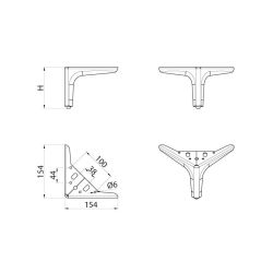 Nábytková nožička DN-701, černá matná