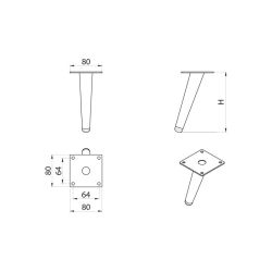 Nábytková nožička DN-707, černá matná