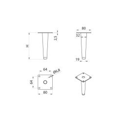 Nábytková nožička DN-709, bílá matná