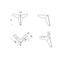 Nábytková nožička DN-724, lesklý chrom