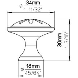 knopka Timeless 1919, zinek/ bílý plast ZN28 A4