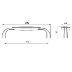 madlo Elegance 1973, lesklý chrom/ bílý plast ZN1 A4