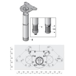 Stolní noha Femi, nerez