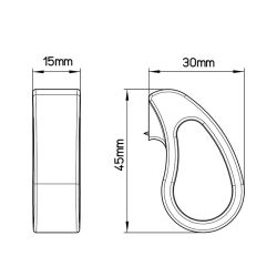 knopek Carrie 2501, černá matná PB12