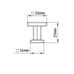 knopek Keiko S 2506, nikl jemně broušený ZN21