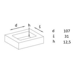 zápustná úchytka Frederic 2382, černá matná PB12