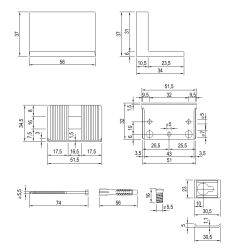 Závěsné kování boční