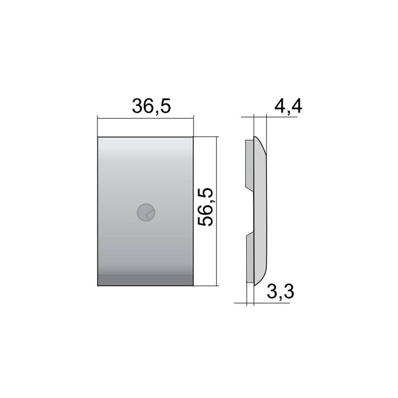 Obdélniková krytka pro kování Libra H1, H2