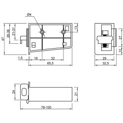 Rektifikační kování, levé